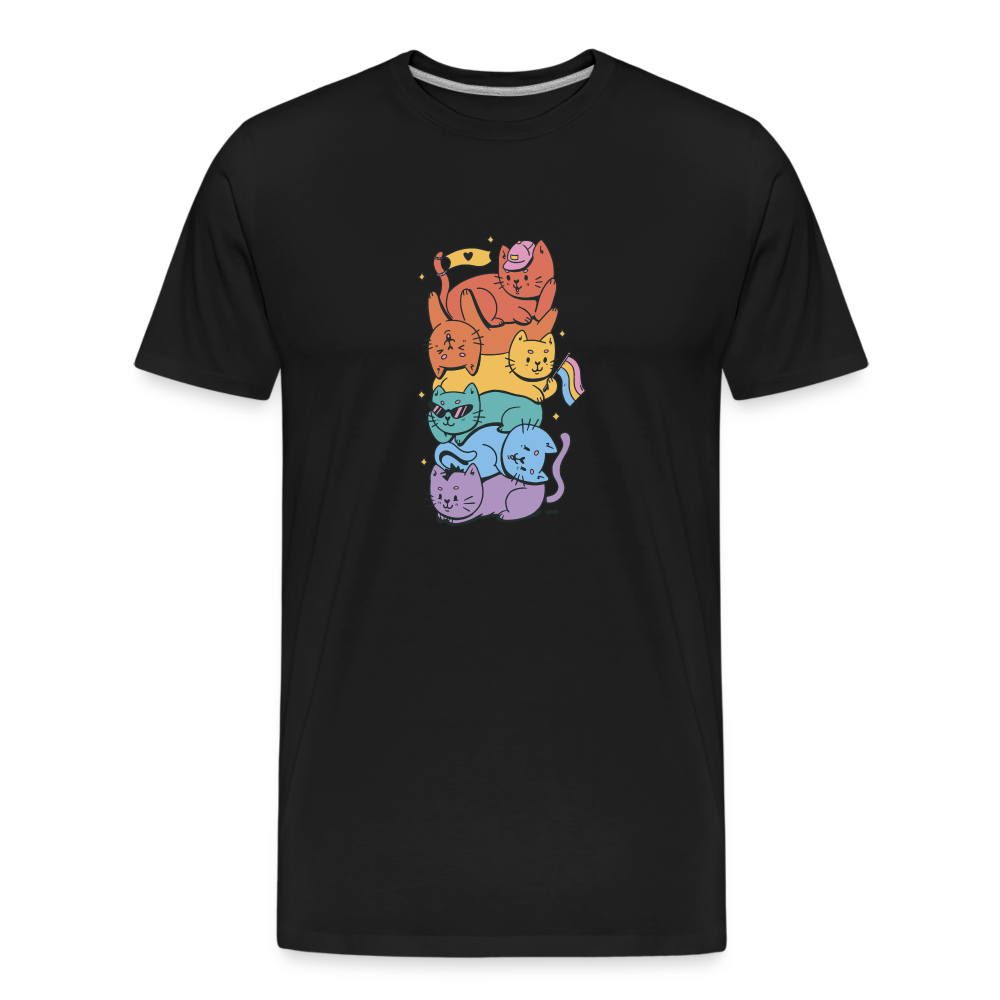 LGBTQ+ Katzen "Männer" T-Shirt - Schwarz