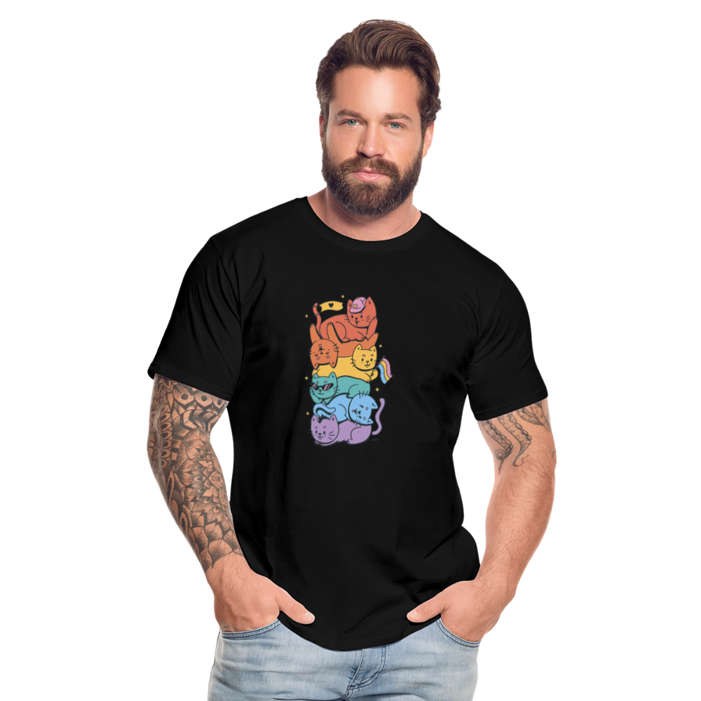 LGBTQ+ Katzen "Männer" T-Shirt - Schwarz