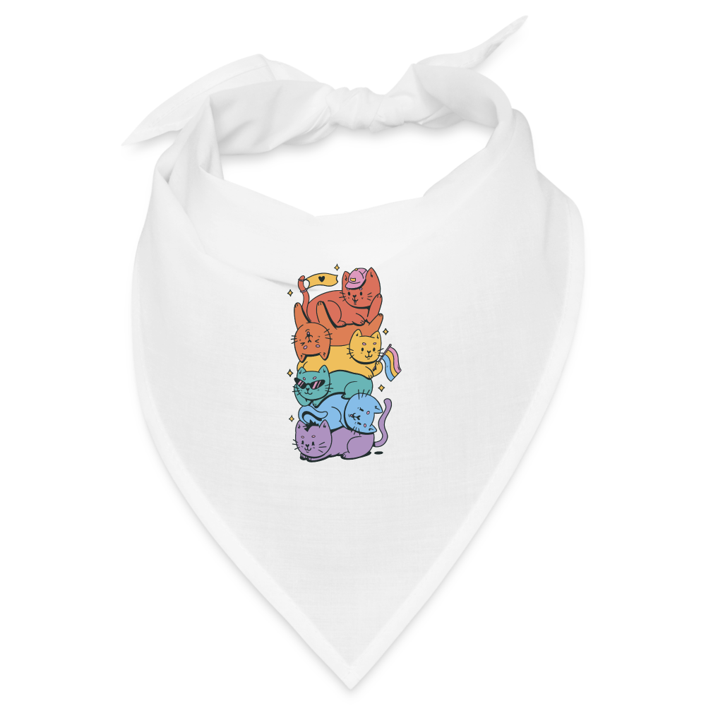 LGBTQ+ Katzen Bandana - weiß