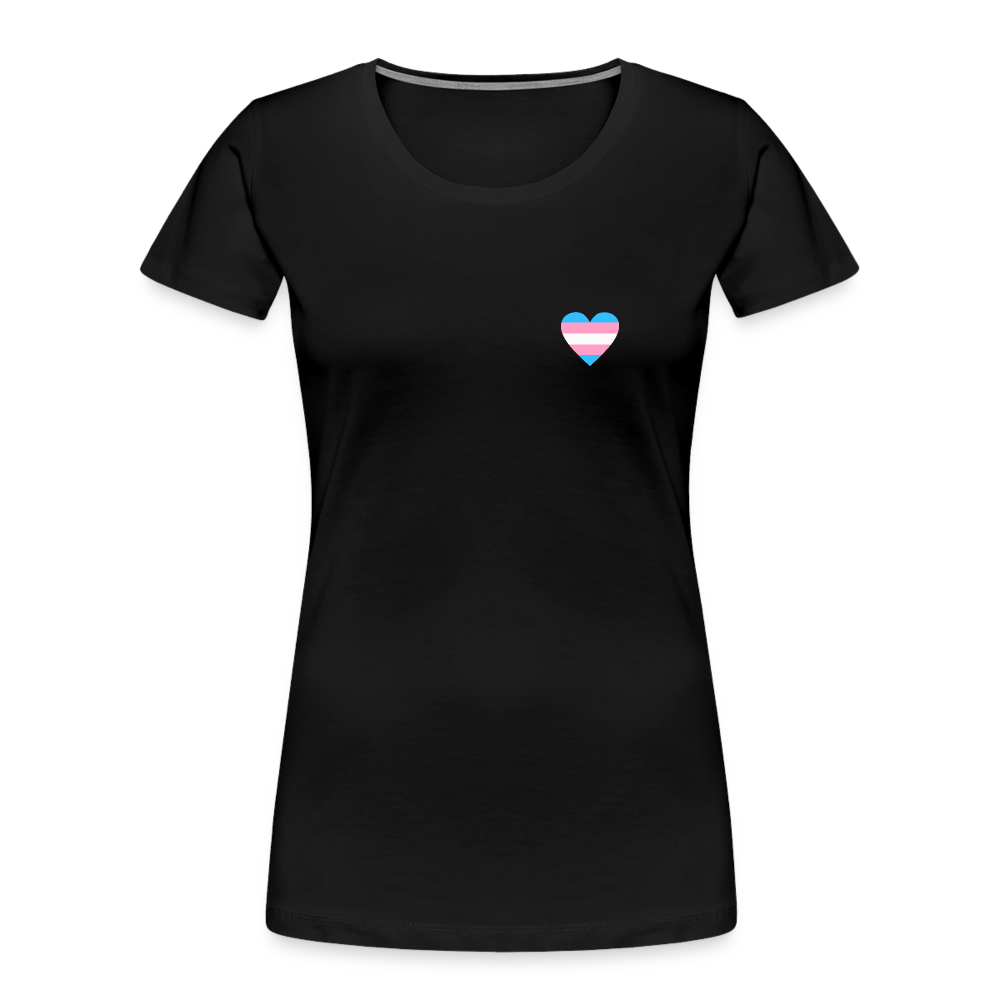 Trans Herz "Frauen" T-Shirt - Schwarz