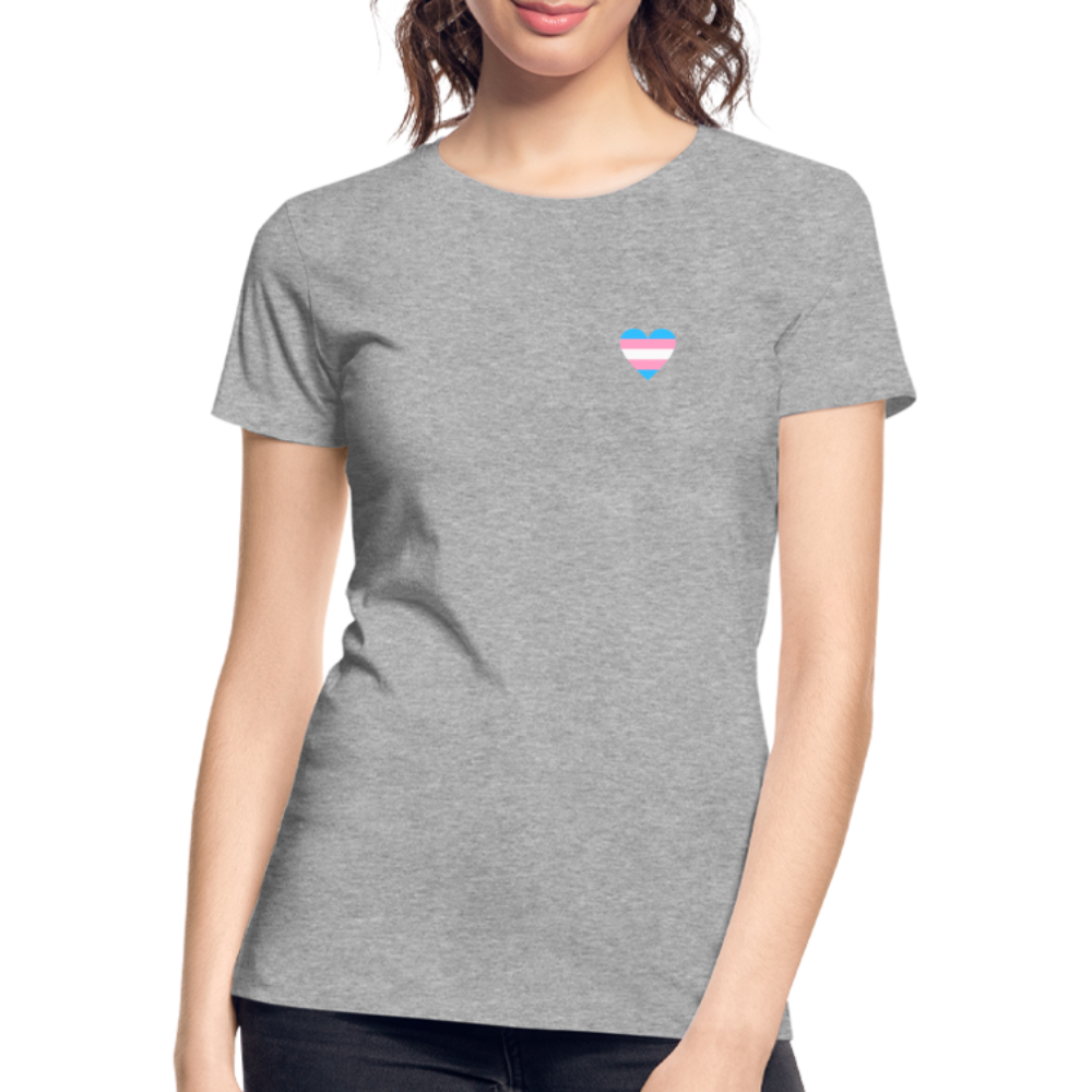 Trans Herz "Frauen" T-Shirt - Grau meliert