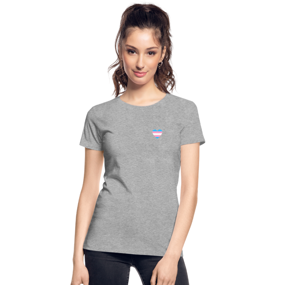 Trans Herz "Frauen" T-Shirt - Grau meliert
