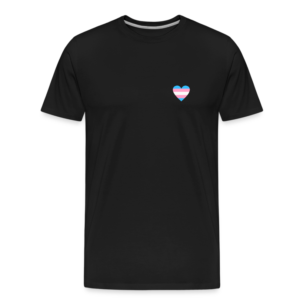 Trans Herz "Männer" T-Shirt - Schwarz