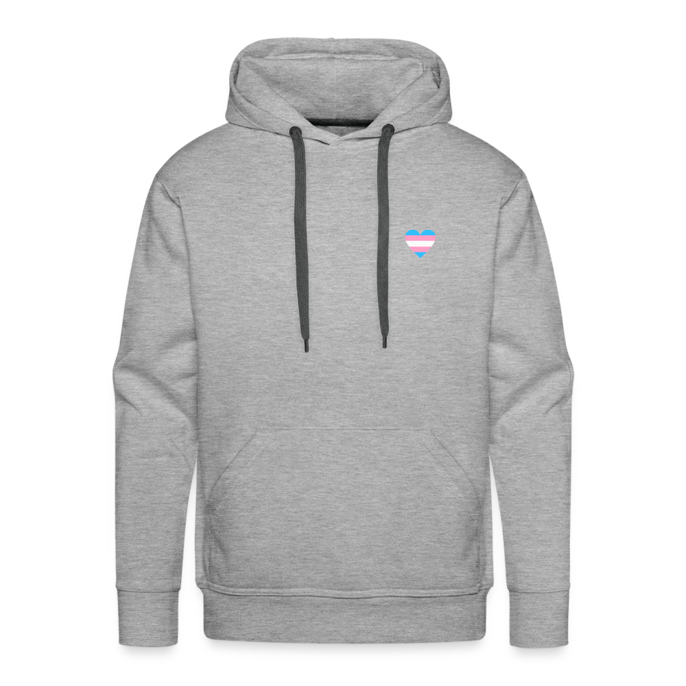 Trans Herz "Männer" Hoodie - Grau meliert