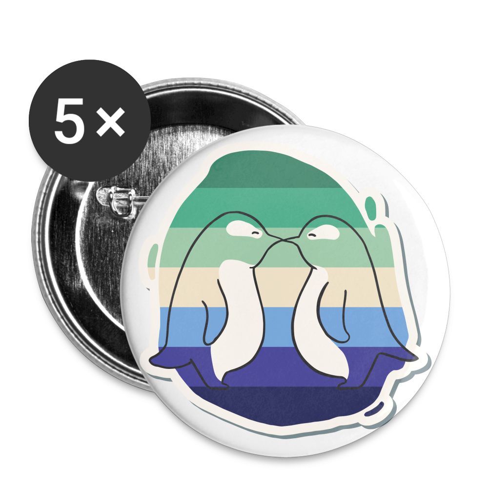Schwule Pinguine Buttons klein 5x - weiß