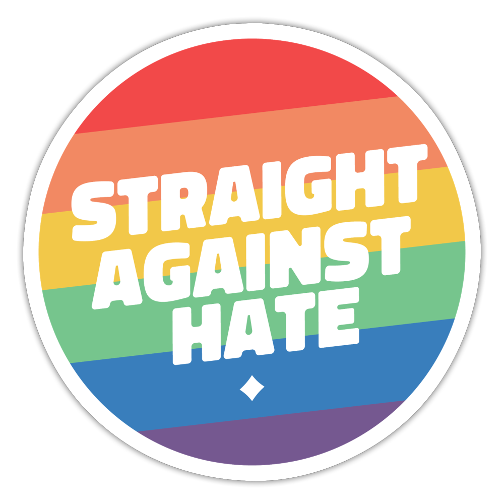 Straight Against Hate Badge Sticker (groß) - Mattweiß