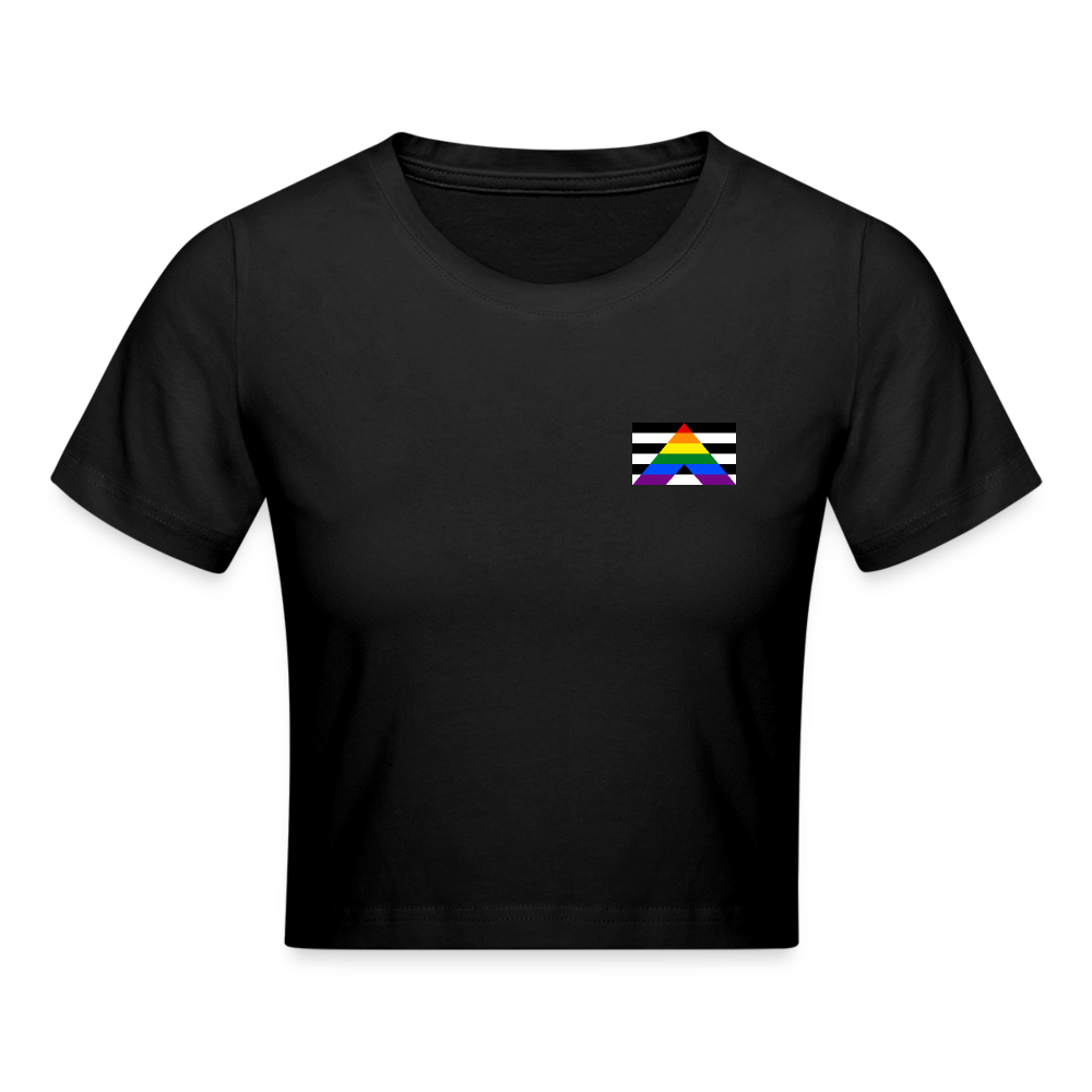 Straight Ally Pride Flag Cropped T-Shirt - Schwarz