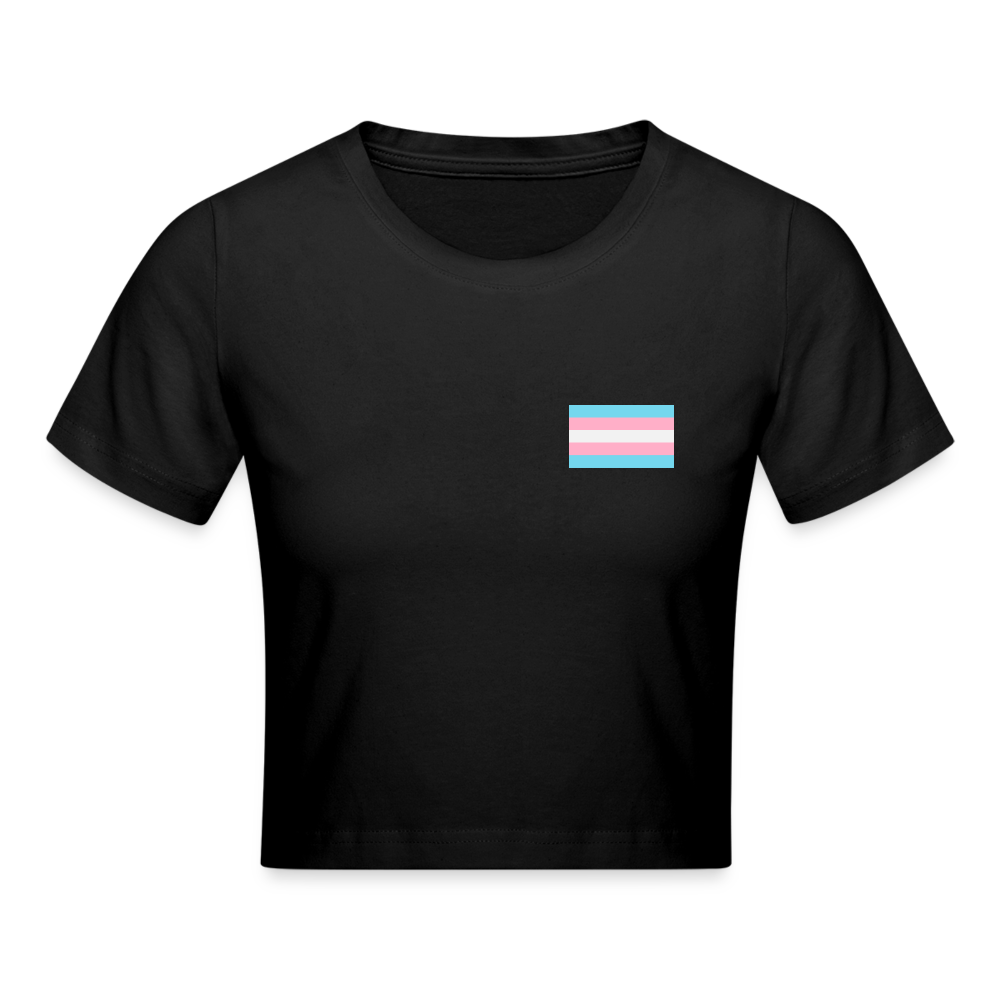 Trans Pride Flag Cropped T-Shirt - Schwarz