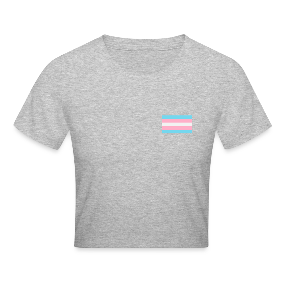 Trans Pride Flag Cropped T-Shirt - Grau meliert
