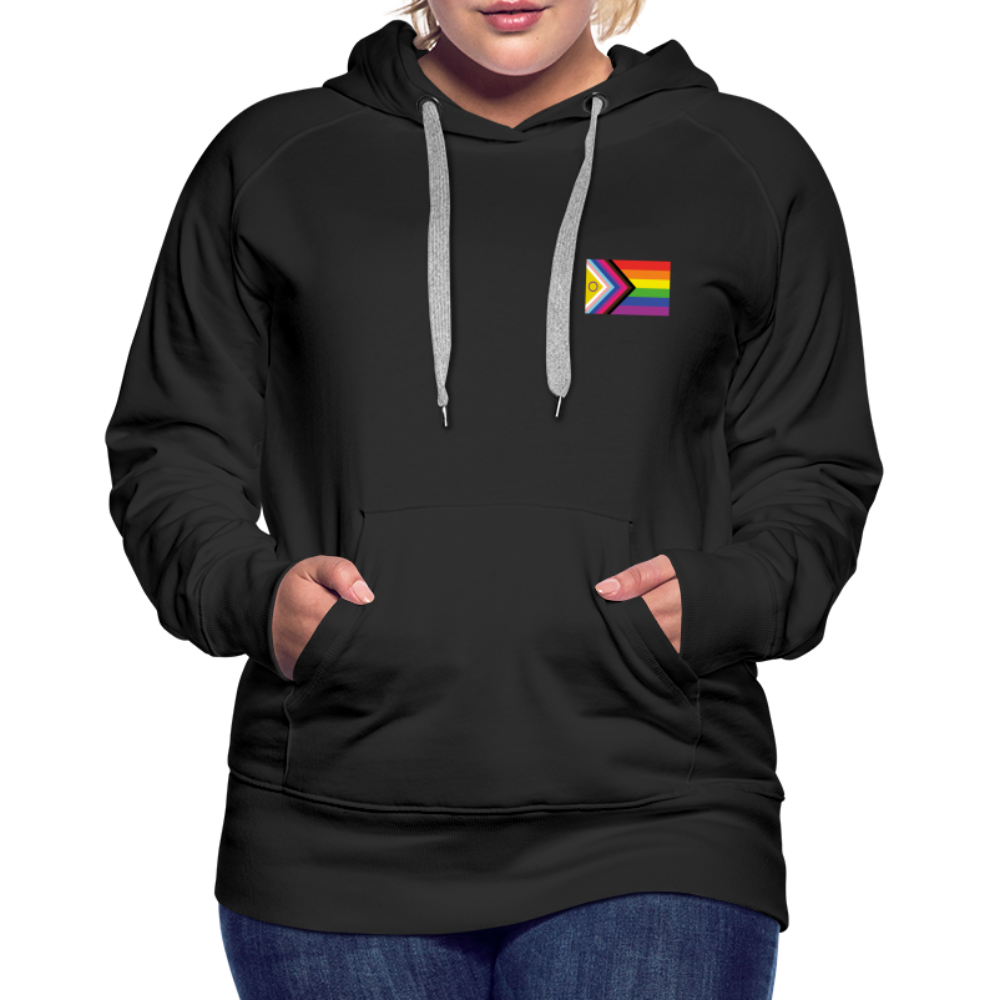 Bi+ Inklusive Progress Pride Flag "Frauen" Hoodie - Schwarz