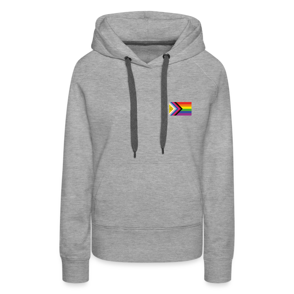 Bi+ Inklusive Progress Pride Flag "Frauen" Hoodie - Grau meliert
