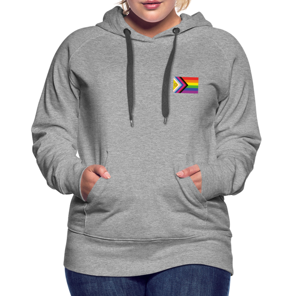 Bi+ Inklusive Progress Pride Flag "Frauen" Hoodie - Grau meliert