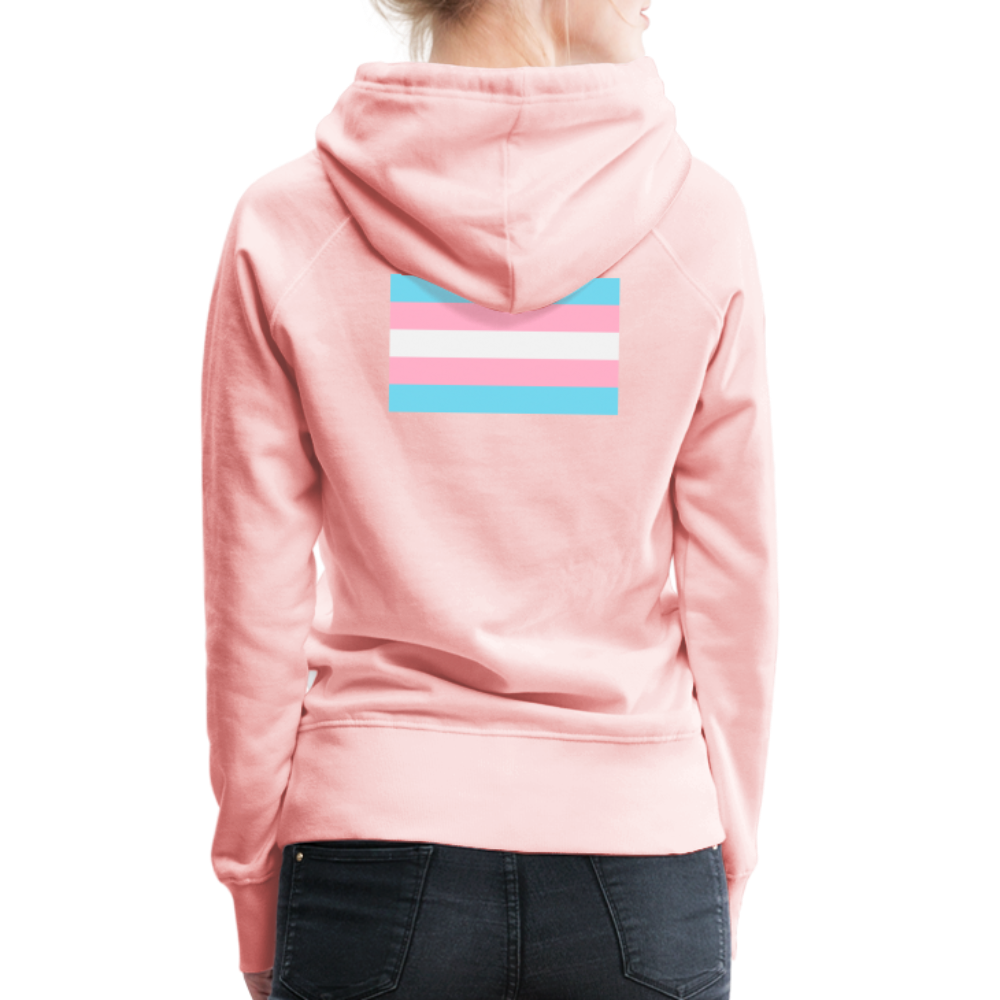 Backprint Trans Pride Flag "Frauen" Hoodie - Kristallrosa