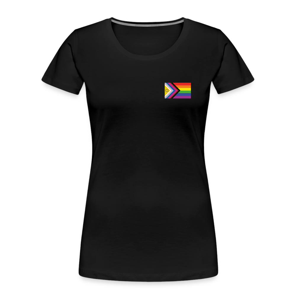 Bi+ Inklusive Progress Pride Flag "Frauen" T-Shirt - Schwarz