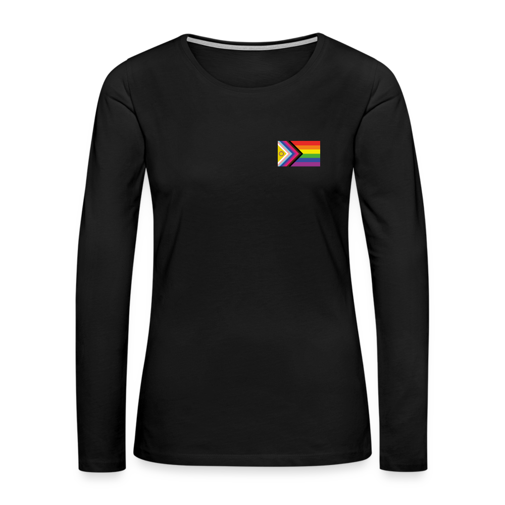 Bi+ Inklusive Progress Pride Flag "Frauen" Langarmshirt - Schwarz