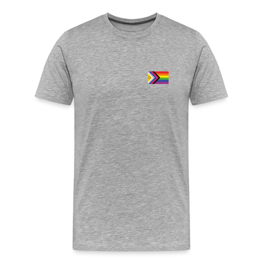 Bi+ Inklusive Progress Pride Flag "Männer" T-Shirt - Grau meliert