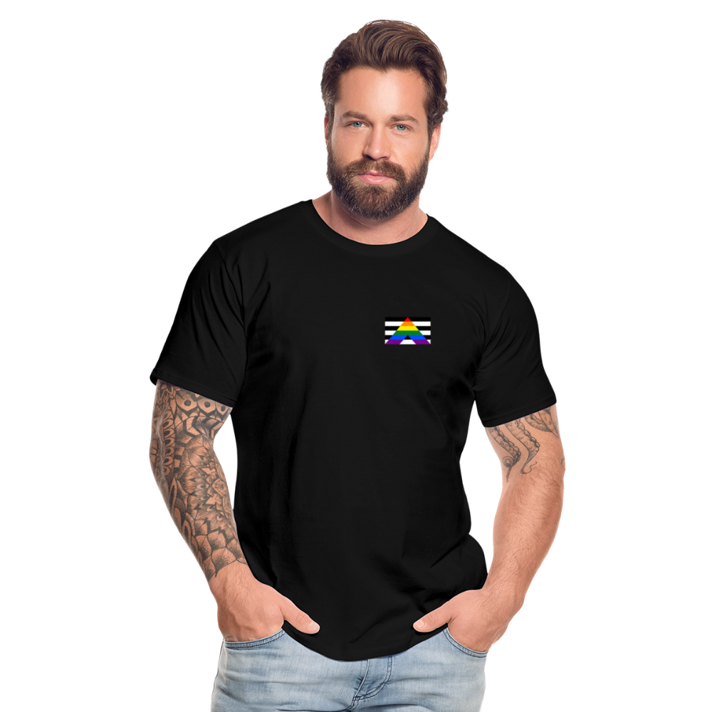 Straight Ally Pride Flag "Männer" T-Shirt - Schwarz