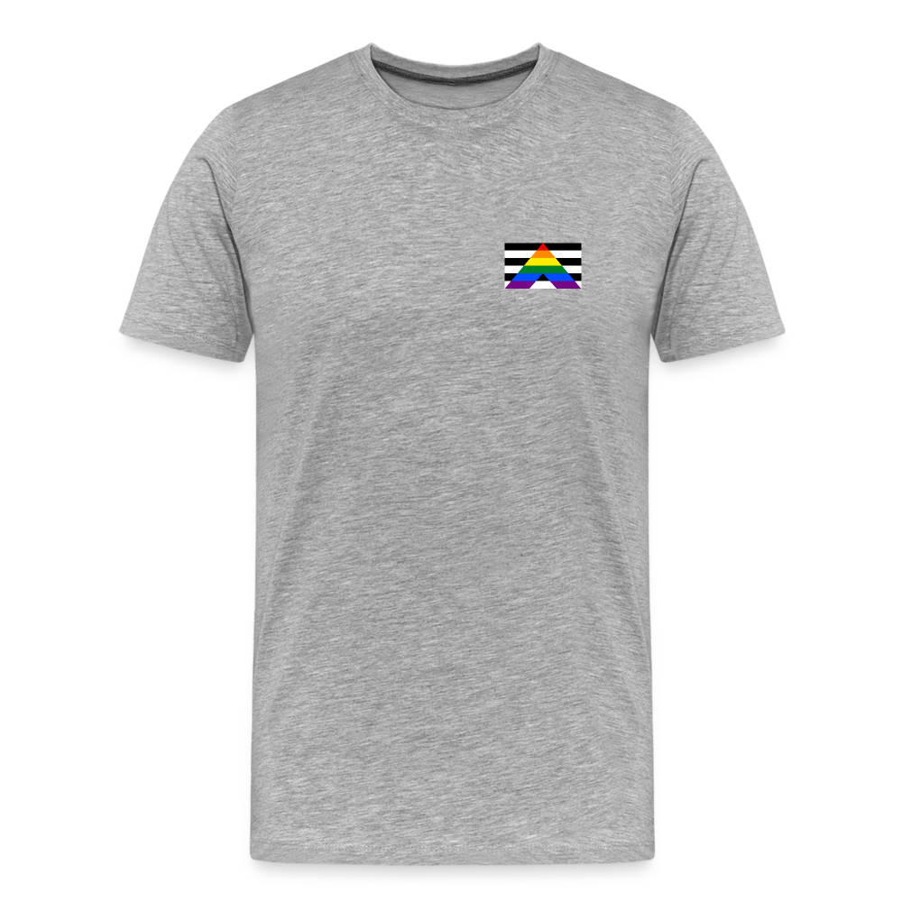 Straight Ally Pride Flag "Männer" T-Shirt - Grau meliert