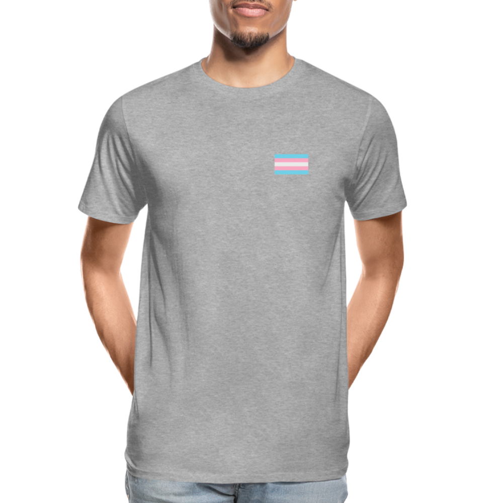 Trans Pride Flag "Männer" T-Shirt - Grau meliert