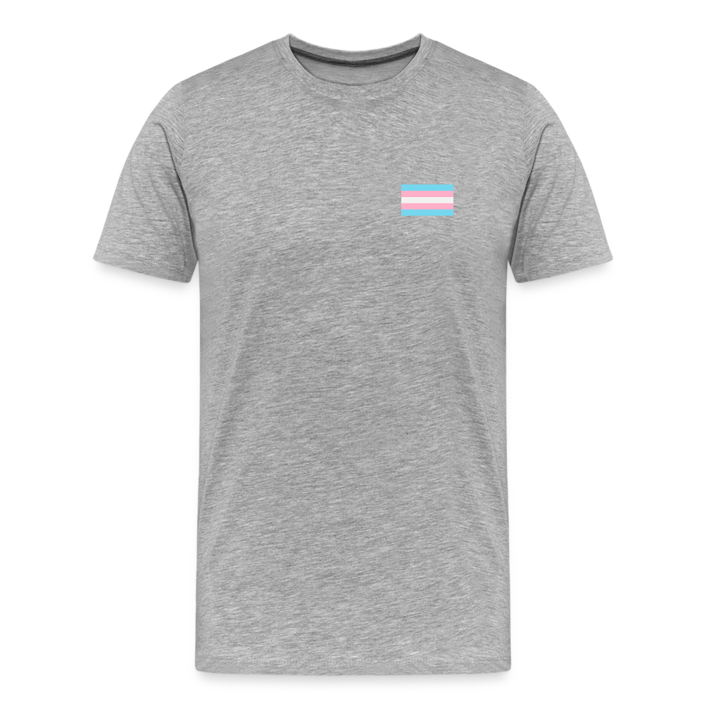 Trans Pride Flag "Männer" T-Shirt - Grau meliert