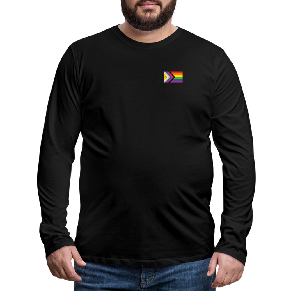 Bi+ Inklusive Progress Pride Flag "Männer" Langarmshirt - Schwarz