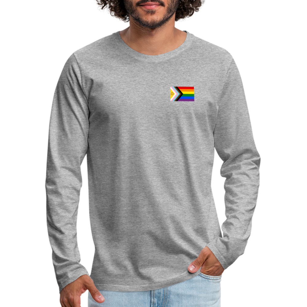 Intersex Inclusive Progress Pride Flag "Männer" Langarmshirt - Grau meliert