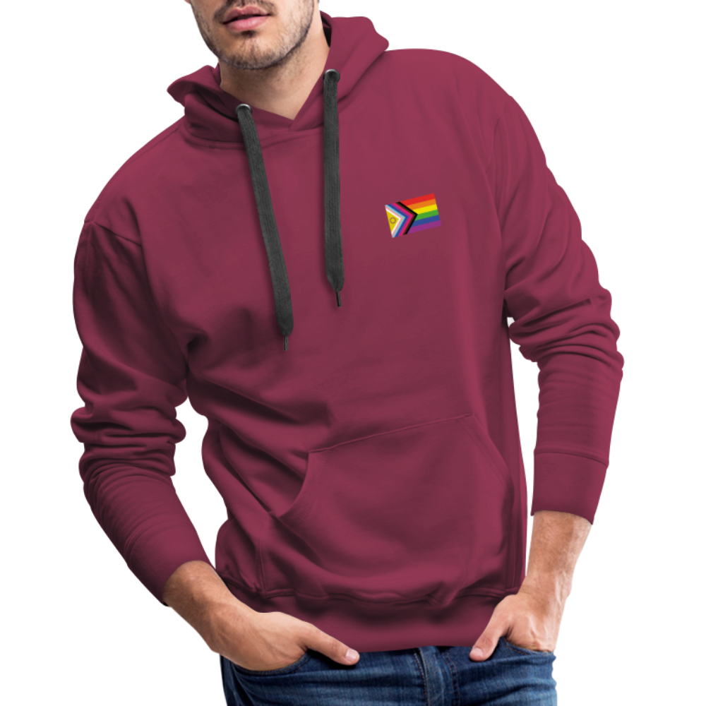 Bi+ Inklusive Progress Pride Flag "Männer" Hoodie - Bordeaux