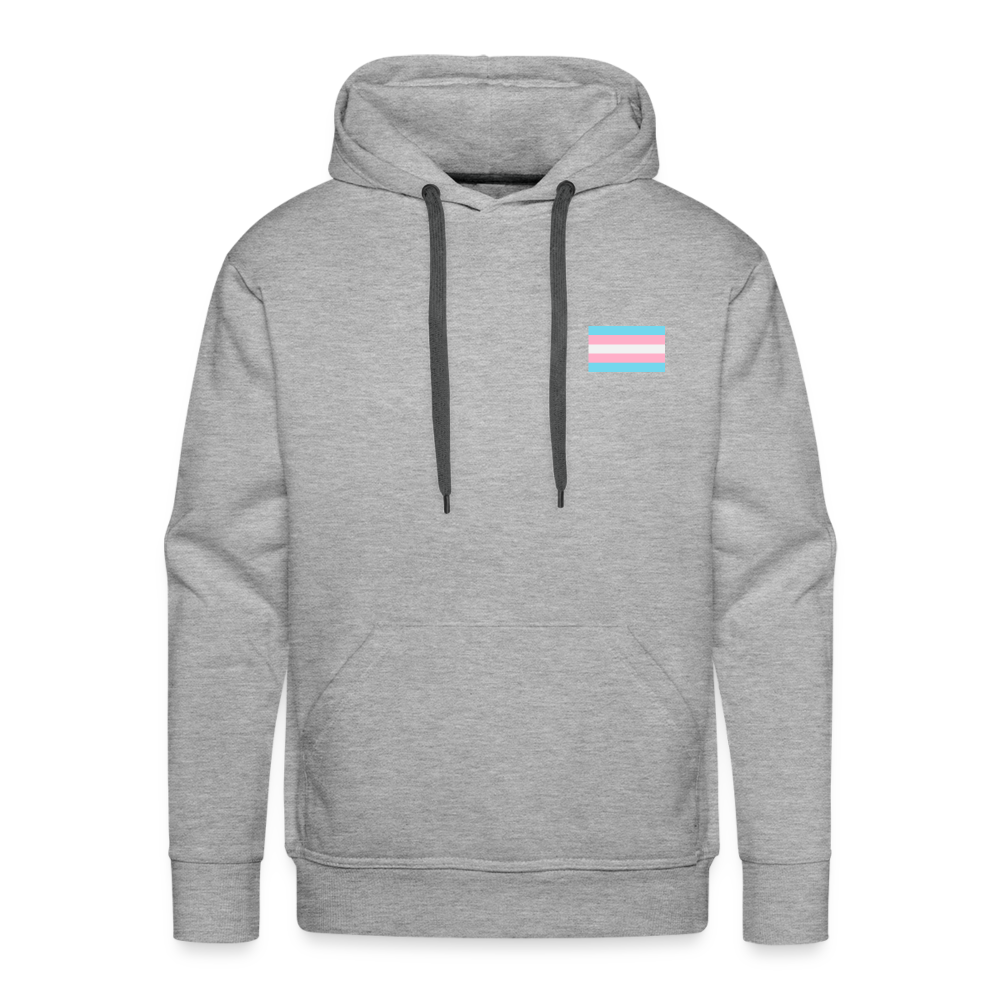 Trans Pride Flag "Männer" Hoodie - Grau meliert