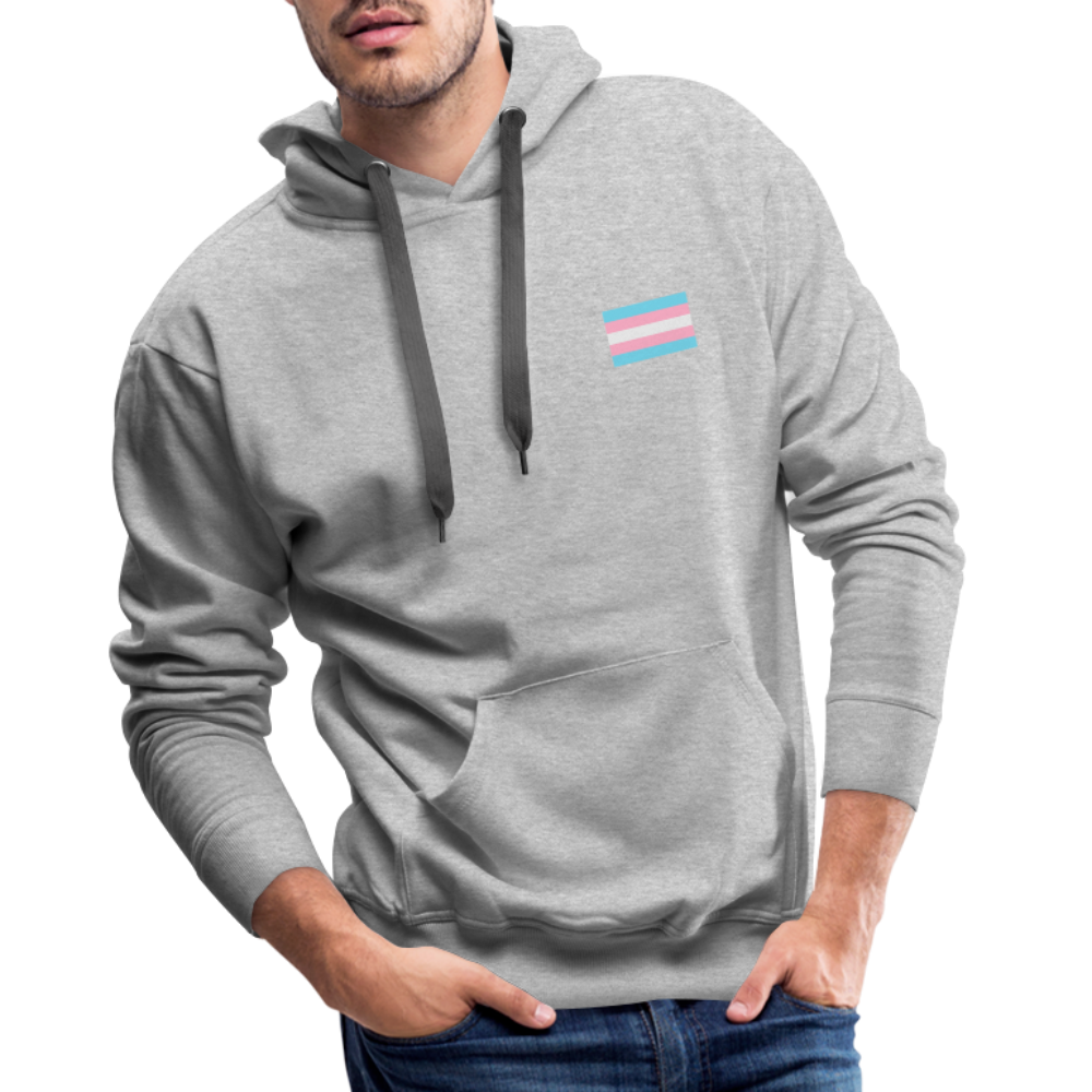 Trans Pride Flag "Männer" Hoodie - Grau meliert