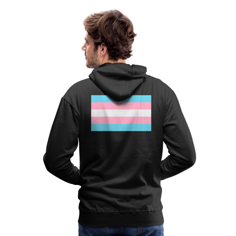 Trans Pride Flag Backprint "Männer" Hoodie - Schwarz