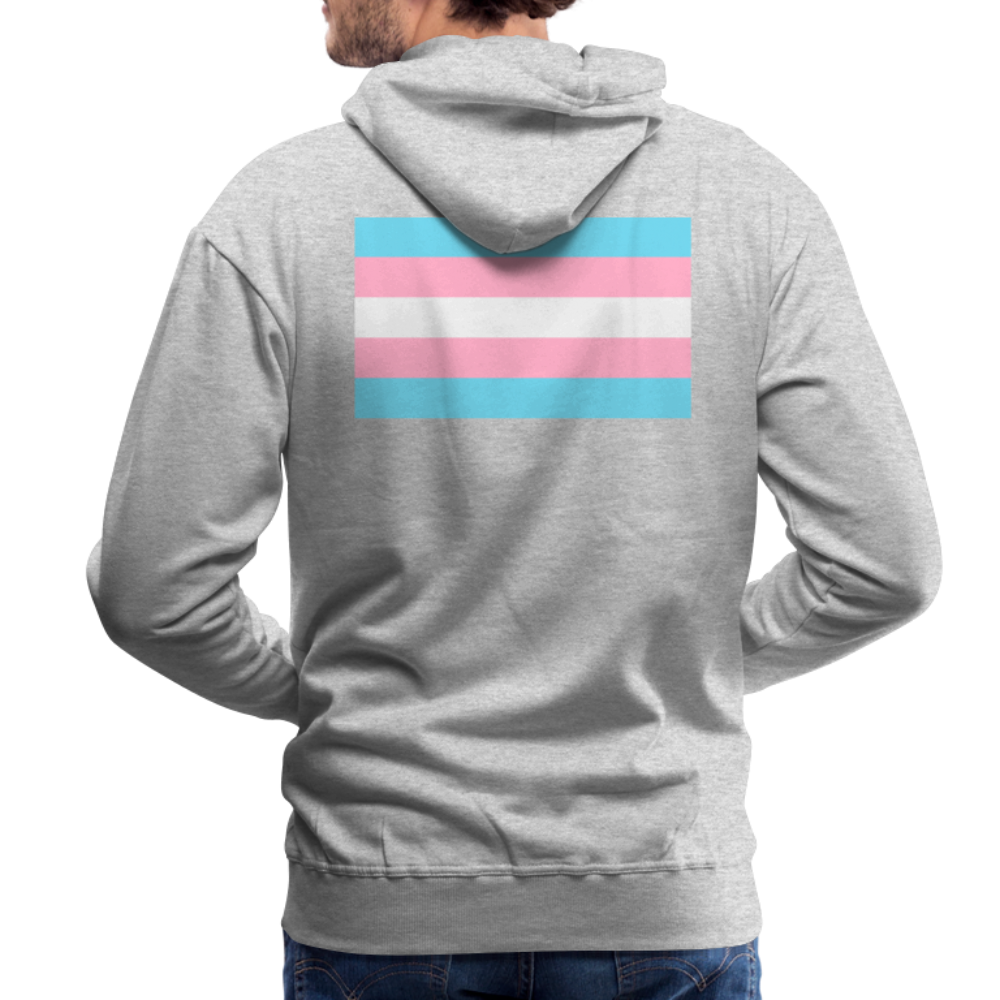 Trans Pride Flag Backprint "Männer" Hoodie - Grau meliert