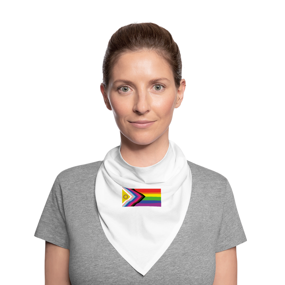 Bi+ Inklusive Progress Pride Flag Bandana - weiß