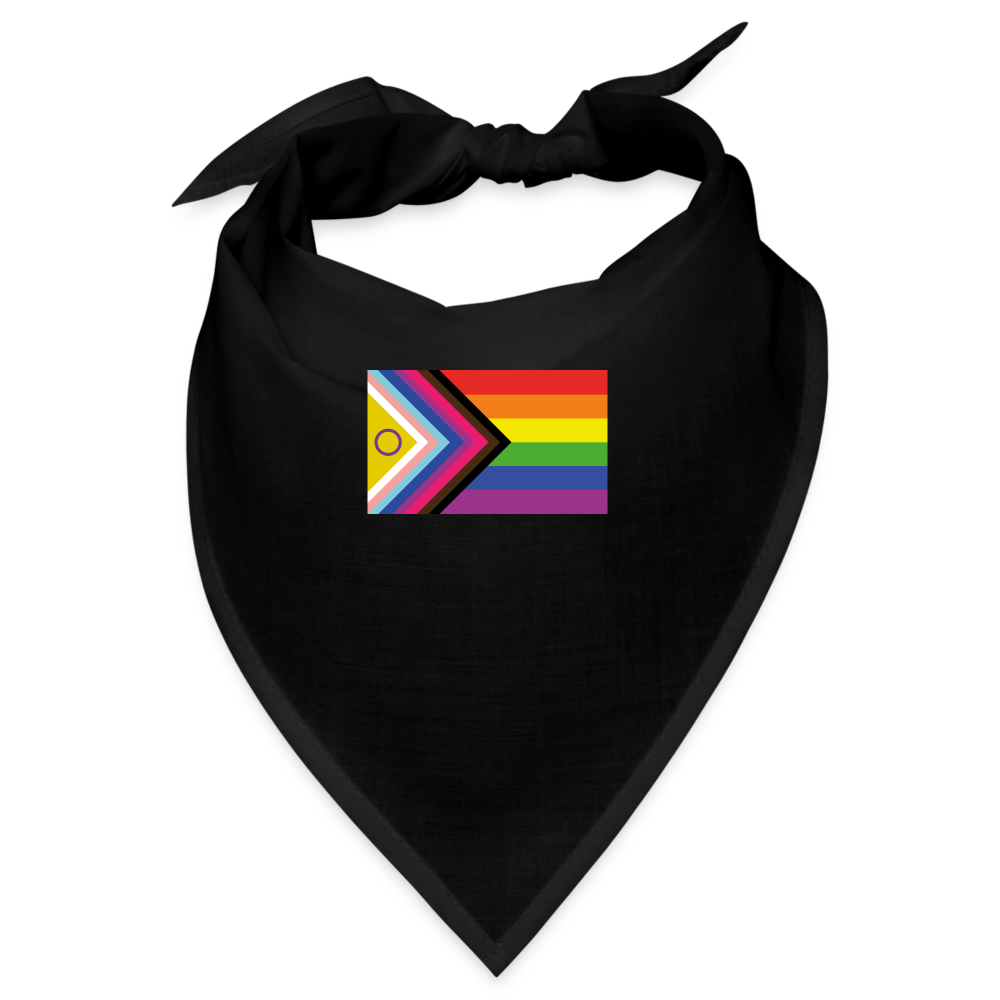 Bi+ Inklusive Progress Pride Flag Bandana - Schwarz