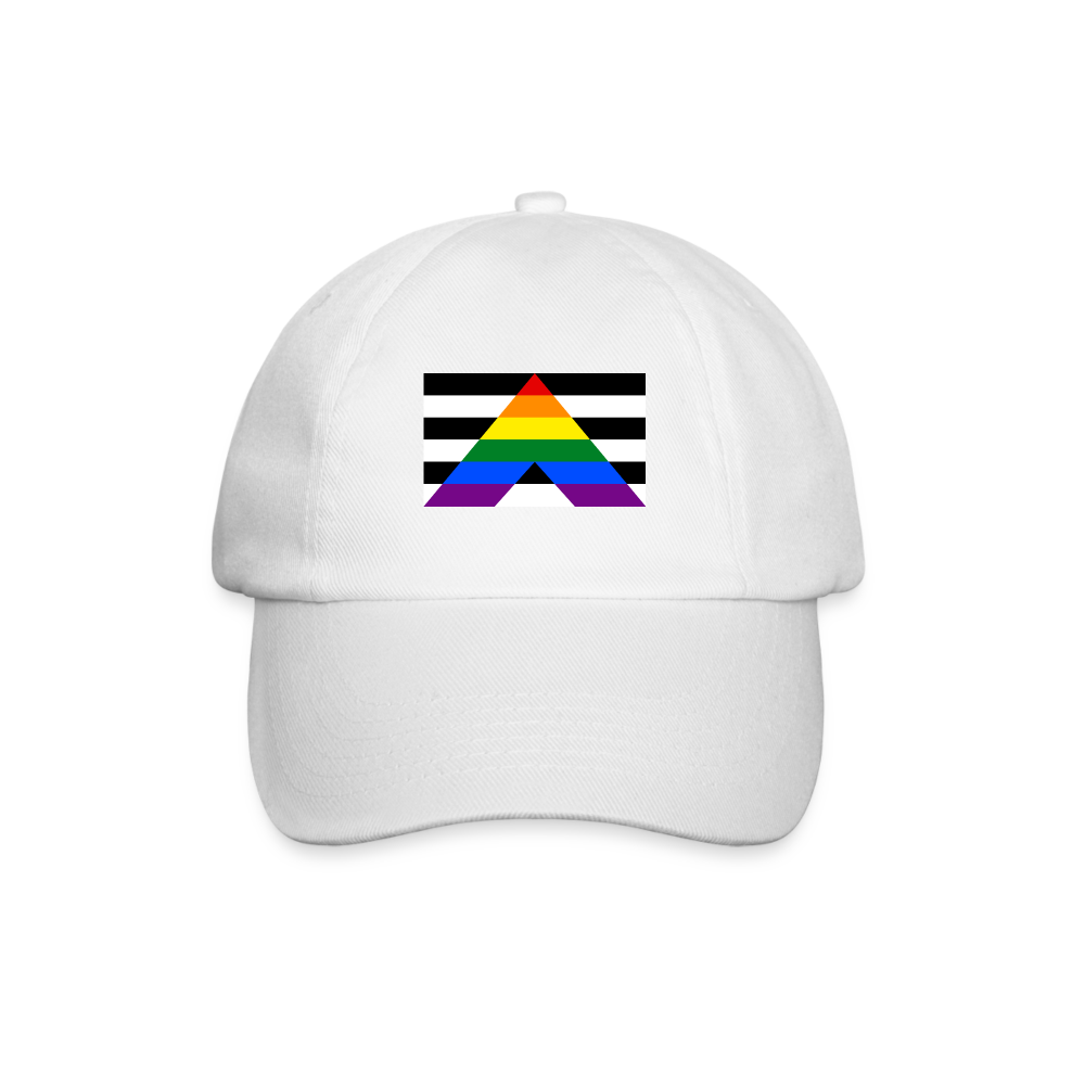 Straight Ally Pride Flag Baseballkappe - Weiß/Weiß