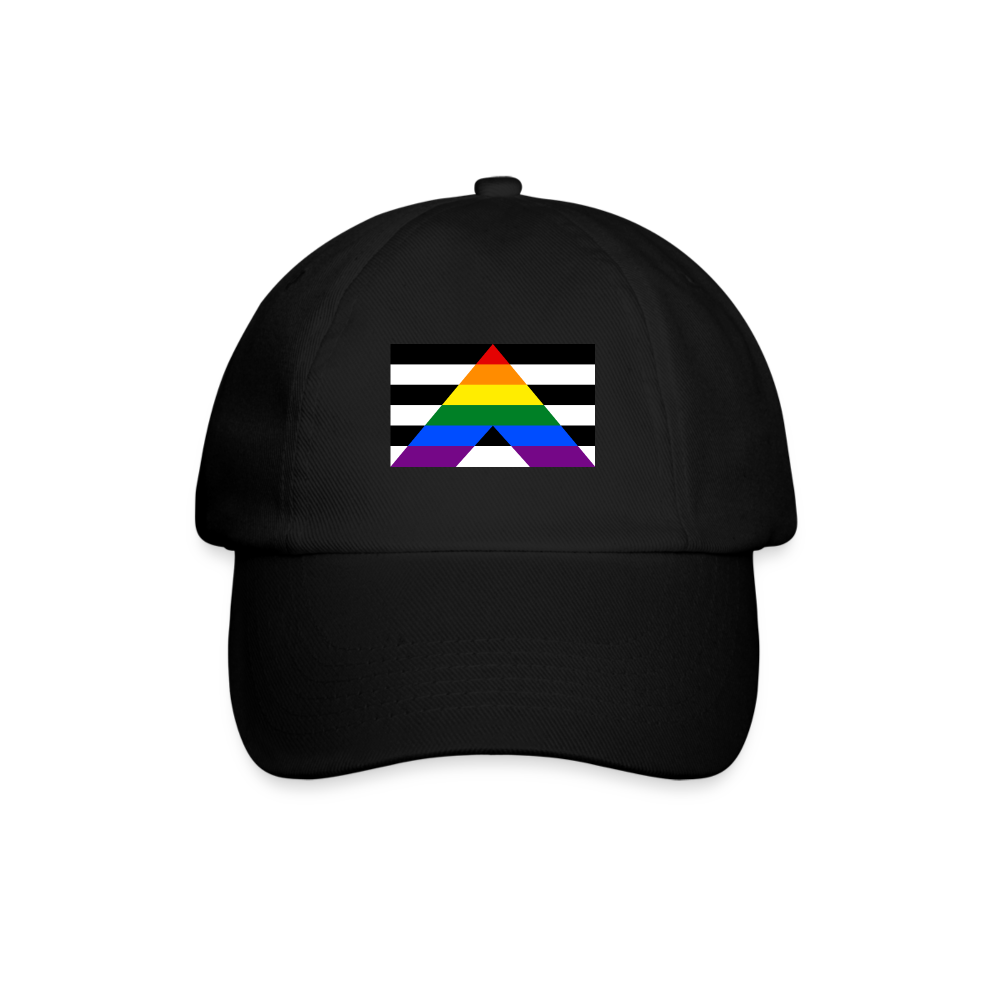 Straight Ally Pride Flag Baseballkappe - Schwarz/Schwarz