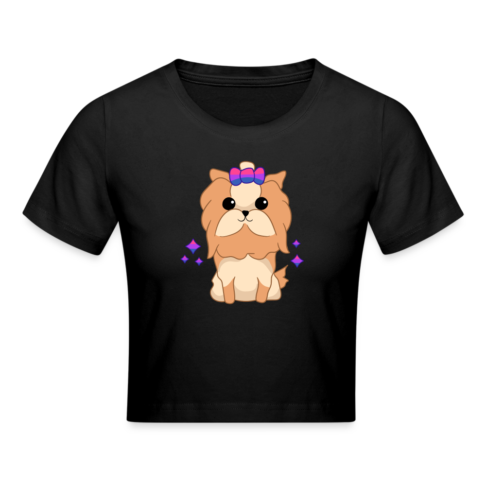 Cute Bisexual Dog Cropped T-Shirt - Schwarz