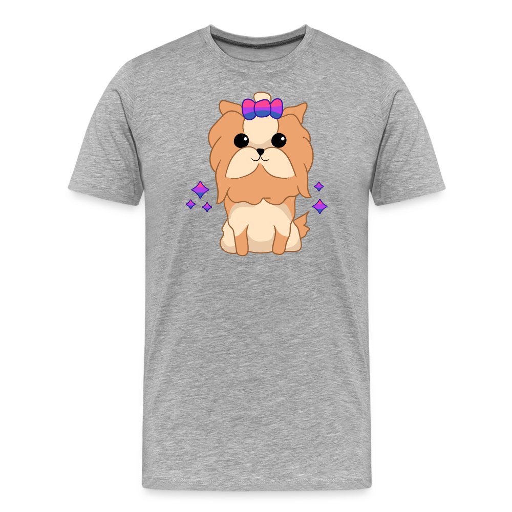 Cute Bisexual Dog "Männer" T-Shirt - Grau meliert
