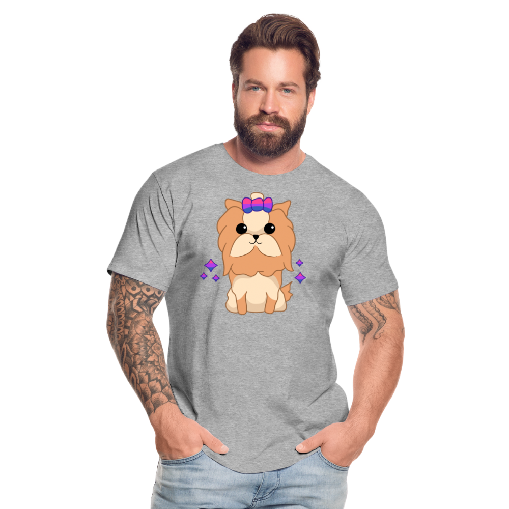 Cute Bisexual Dog "Männer" T-Shirt - Grau meliert