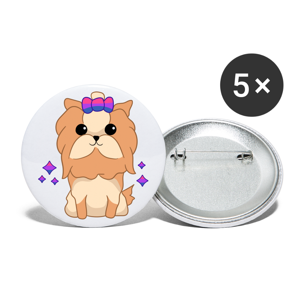Cute Bisexual Dog Buttons klein 5x - weiß