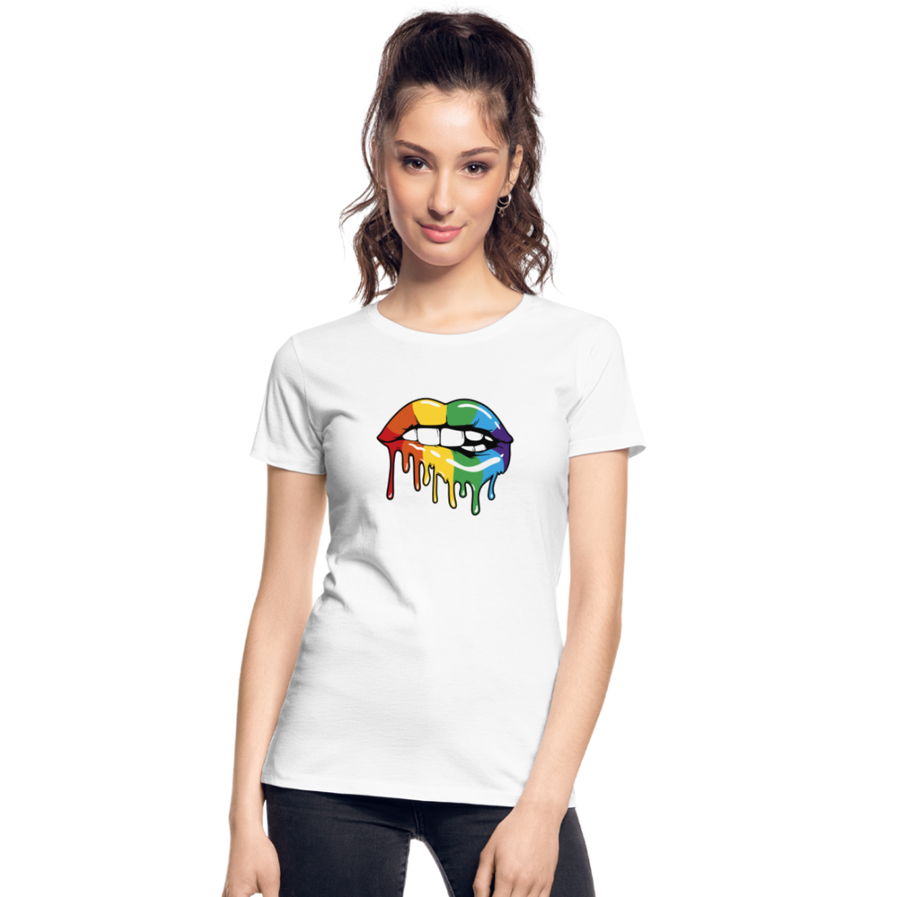 Regenbogen Lippen "Frauen" T-Shirt - weiß