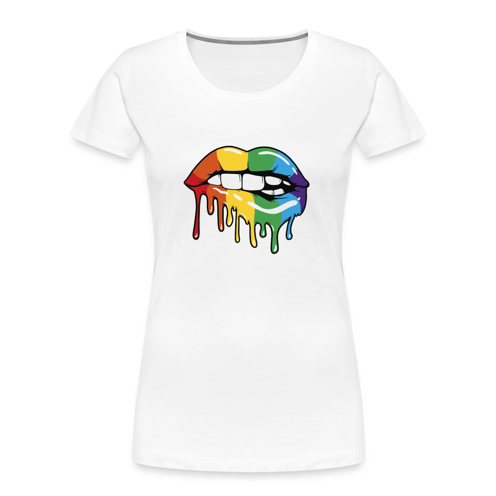 Regenbogen Lippen "Frauen" T-Shirt - weiß