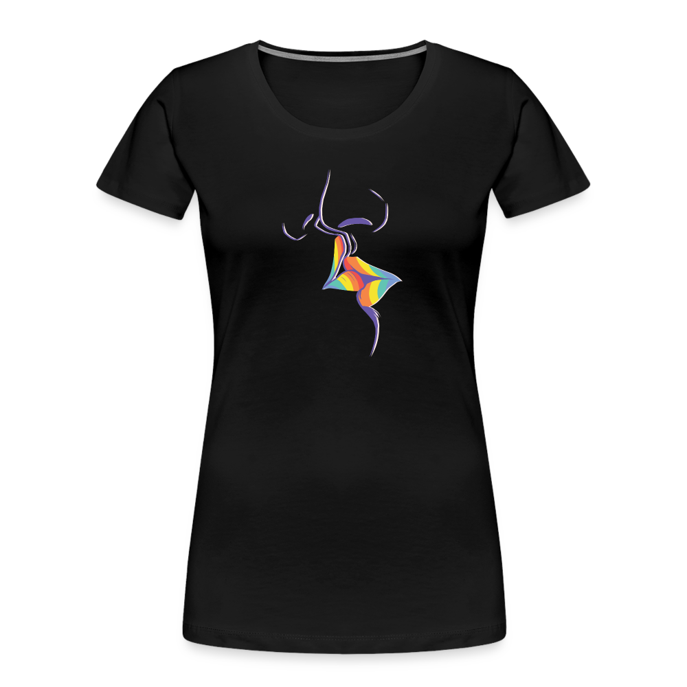 Regenbogenkuss "Frauen" T-Shirt - Schwarz