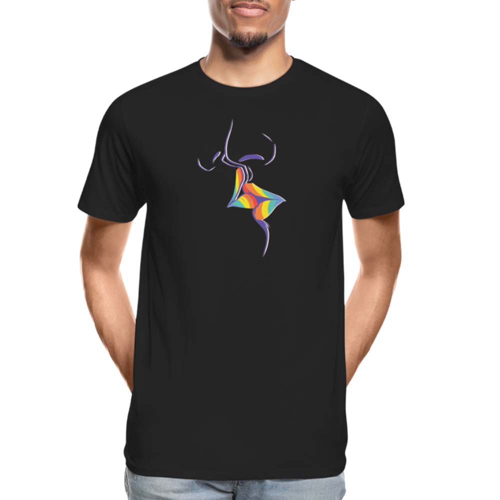 Regenbogenkuss "Männer" T-Shirt - Schwarz