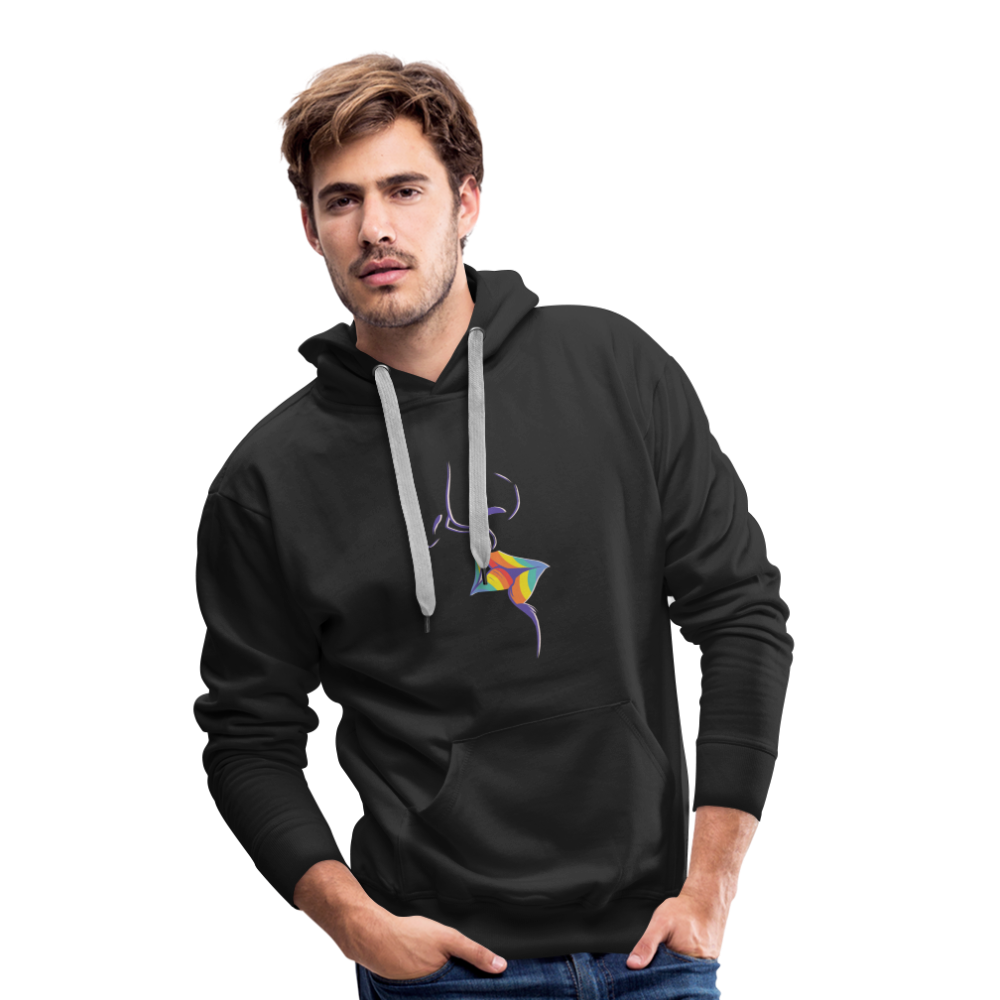 Regenbogenkuss "Männer" Hoodie - Schwarz