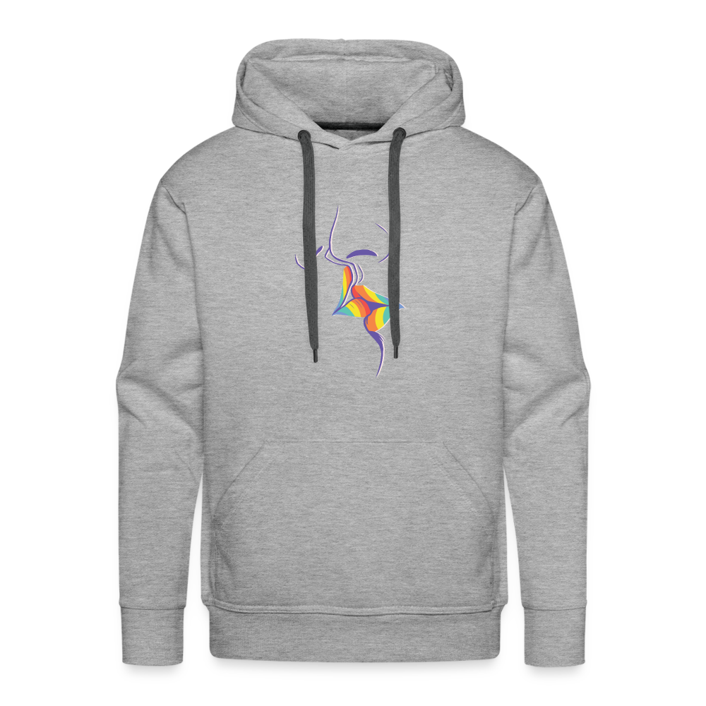 Regenbogenkuss "Männer" Hoodie - Grau meliert