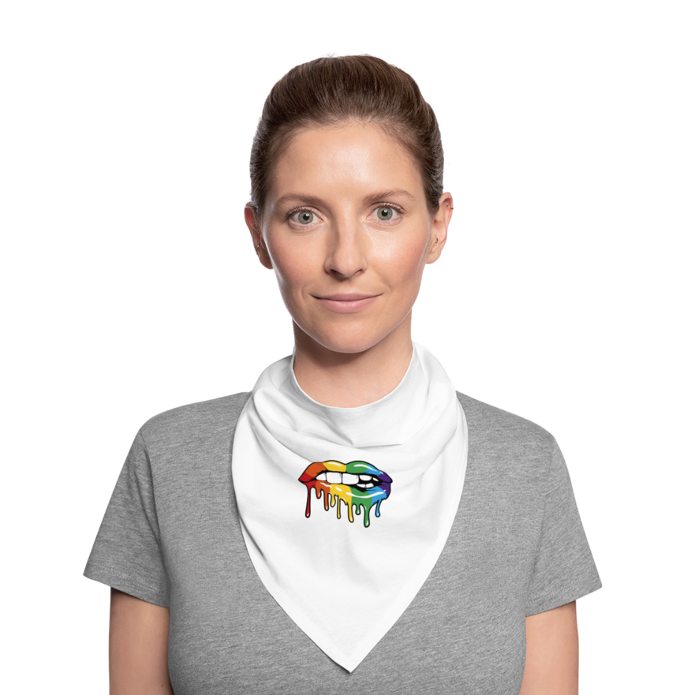 Regenbogen Lippen Bandana - weiß