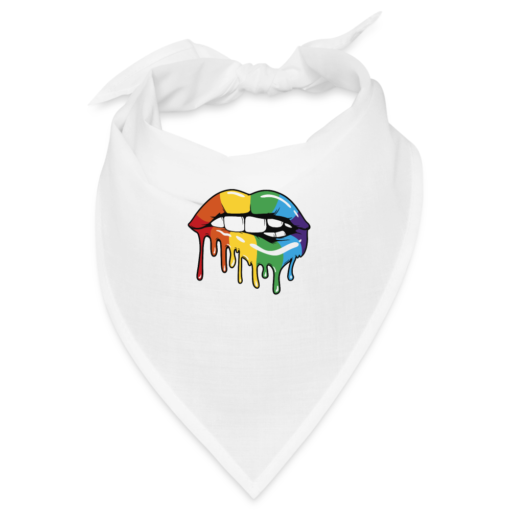 Regenbogen Lippen Bandana - weiß