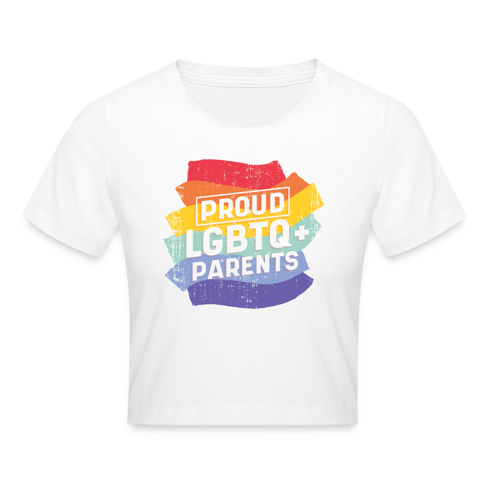 Proud LGBTQ+ Parents Cropped T-Shirt - weiß