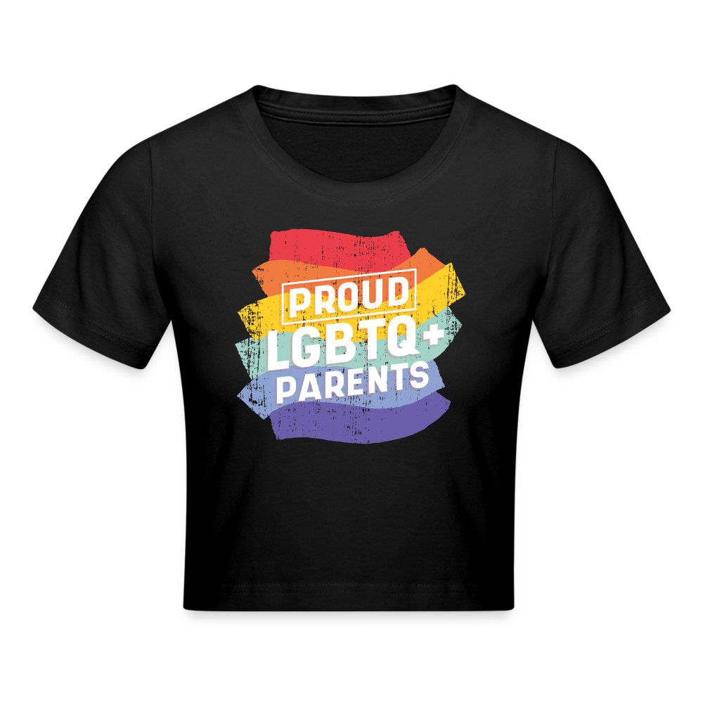 Proud LGBTQ+ Parents Cropped T-Shirt - Schwarz