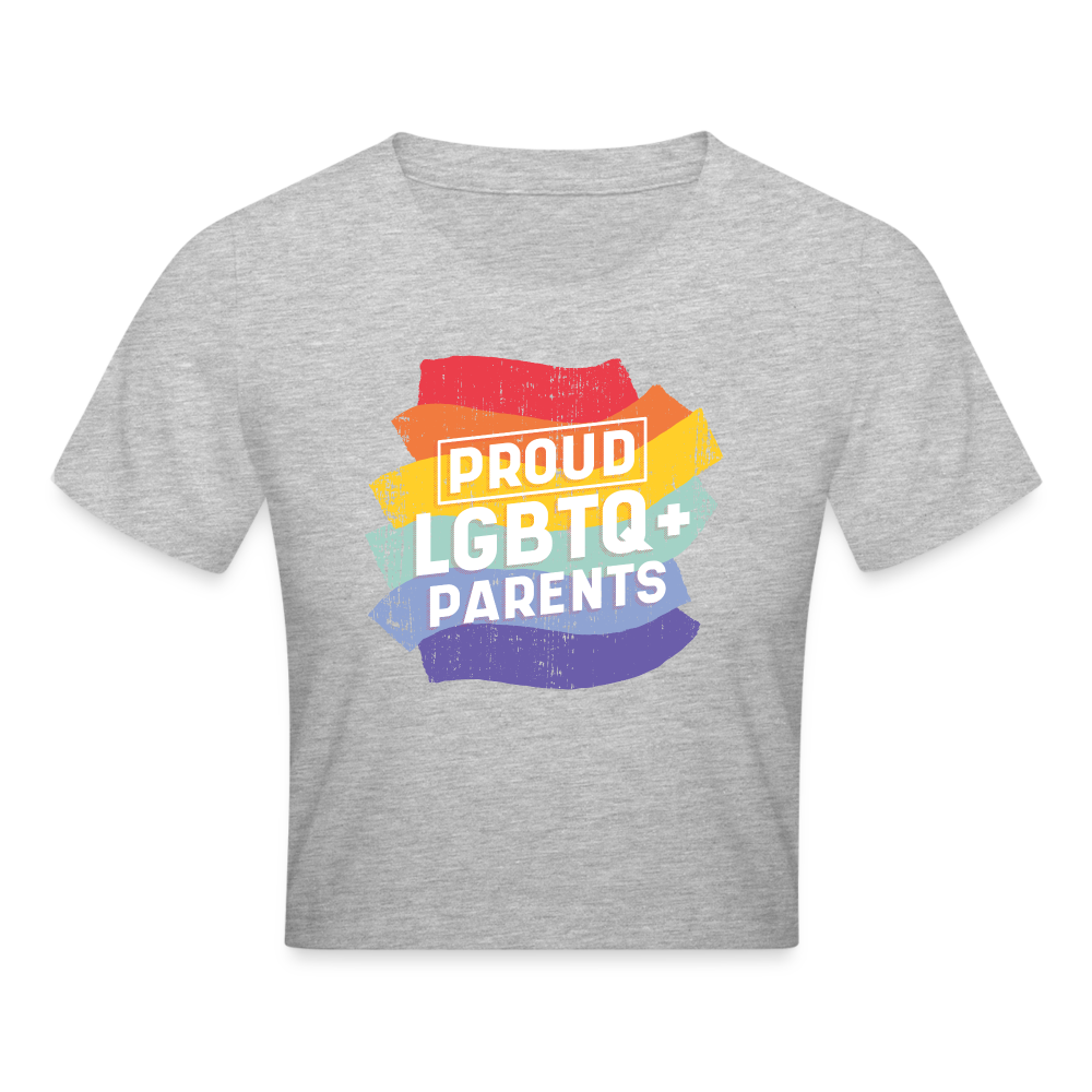 Proud LGBTQ+ Parents Cropped T-Shirt - Grau meliert